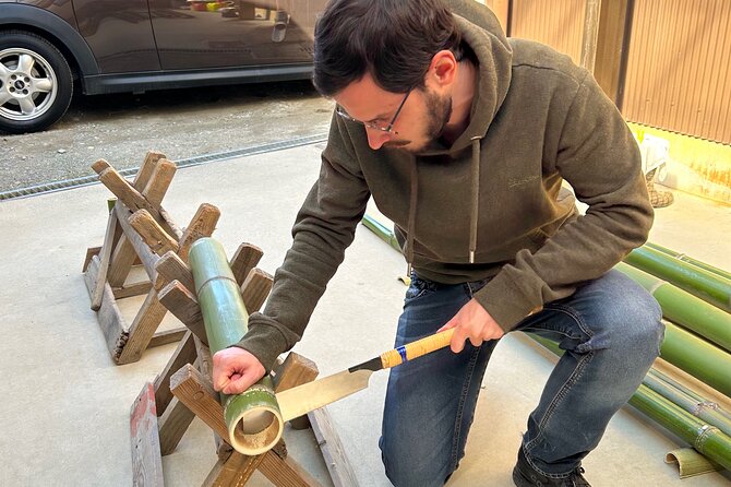 Bamboo LED Lantern Making Experience in Kyoto Arashiyama - Entering the family workshop