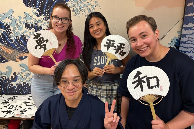 Calligraphy Workshop at Traditional Folk Craft Shop in Hiroshima - Trying hiragana and kanji