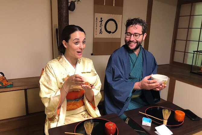 Cultural Activities :Kimono, tea ceremony, Calligraphy and Amulet - Taking part in the tea ceremony
