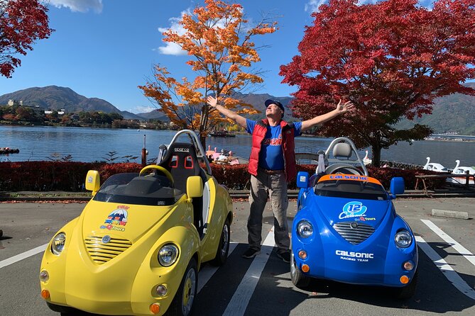 Cute & Fun E-Car tour following guide around Lake Kawaguchiko - Why this little-car tour gets attention