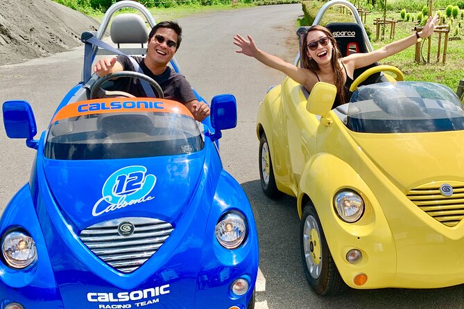 Cute & Fun E-Car tour following guide around Lake Kawaguchiko - Driving around Lake Kawaguchiko