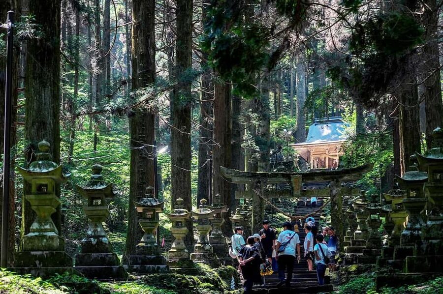 From Fukuoka: Miyazaki, Takachiho Gorge and Shrines Day Tour - Kamishikimi Kumanoimasu Shrine and its lantern path