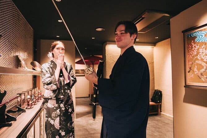 Kimono Tea Ceremony Experience at Kyoto Oritzuruya, Nishiki - Making matcha with a bamboo whisk