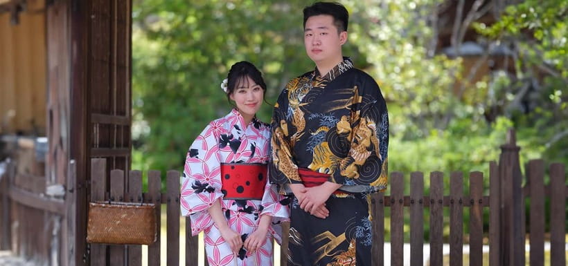 Kyoto Kimono Rental mimosa |Kimono/Yukata Rental Couple Plan - The Included Outfit and the Small Extras