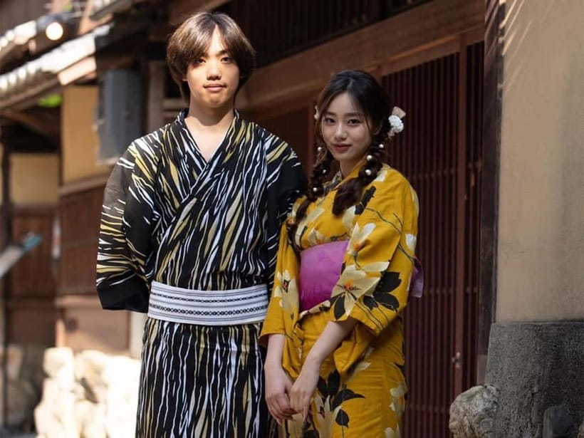 Kyoto Kimono Rental mimosa |Kimono/Yukata Rental Couple Plan - Service, Language, and First-Time Help