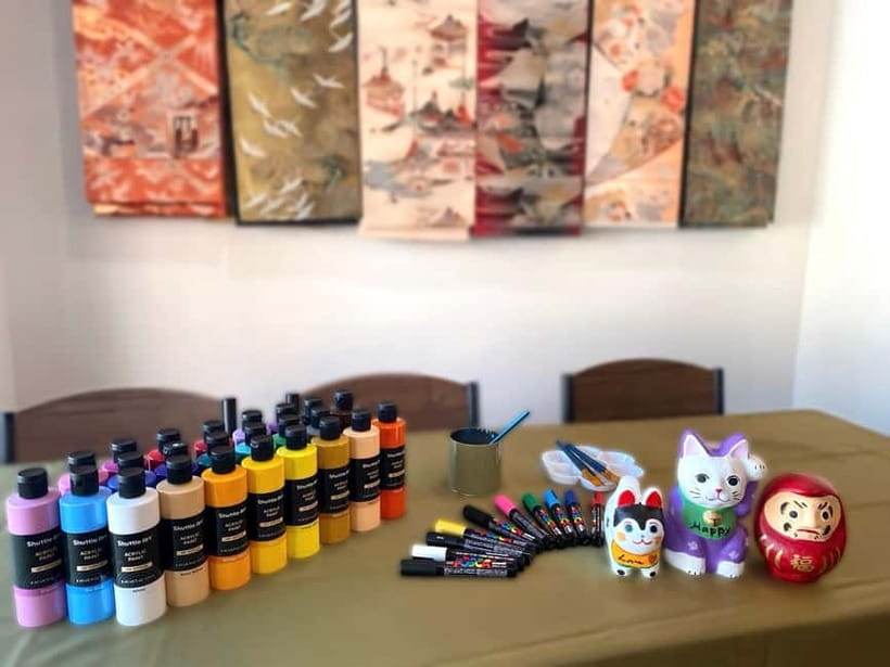 Kyoto: Make Your Own "Daruma" Craft & Painting Workshop - Picking a Daruma, cat, dog, or Kitsune