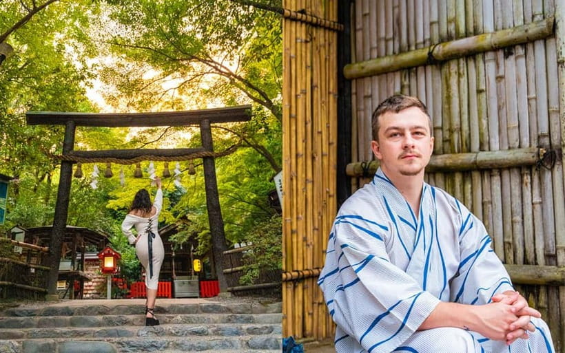 Kyoto: Private Photoshoot Experience in Arashiyama Bamboo - The Katsura River path and the café finish