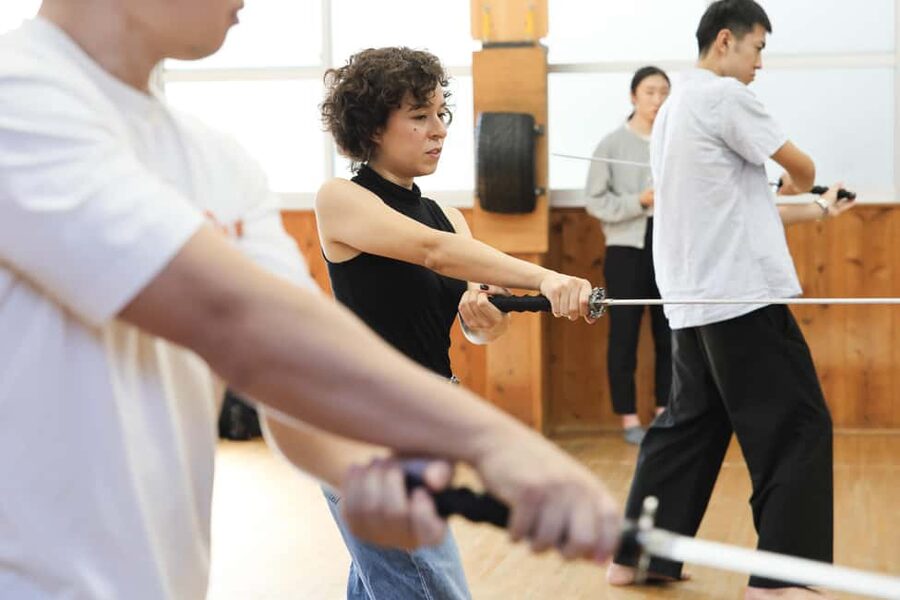 Kyoto: Samurai Sword & Kimono Action Filming Experience - Learning makkogiri and kesagiri with the instructors