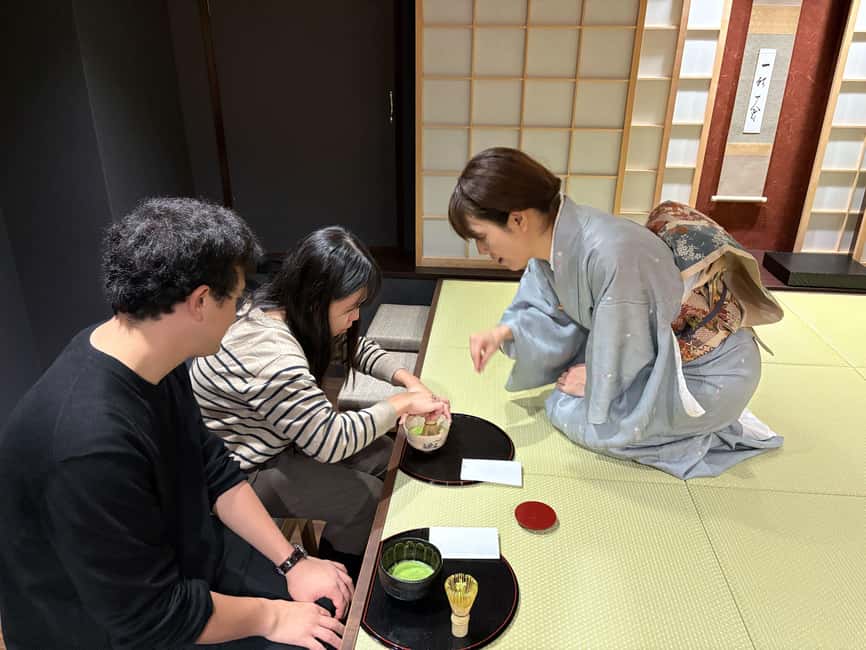 Kyoto: Traditional Tea Ceremony with Matcha & Sweets in Gion - Watching the tea master before making your own
