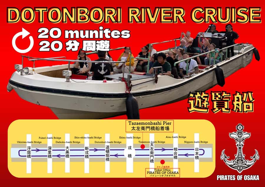 Osaka: Dotonbori's Bridges 20-Minute Cruise - Key points to know before booking