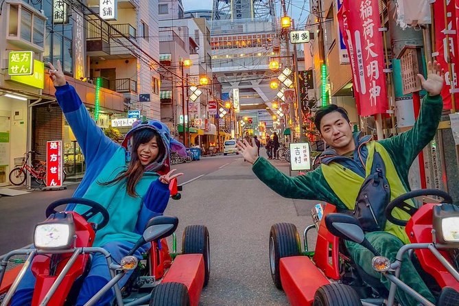 Osaka Go Karting Tour with Funny Costume - Tsutenkaku Tower and local food streets