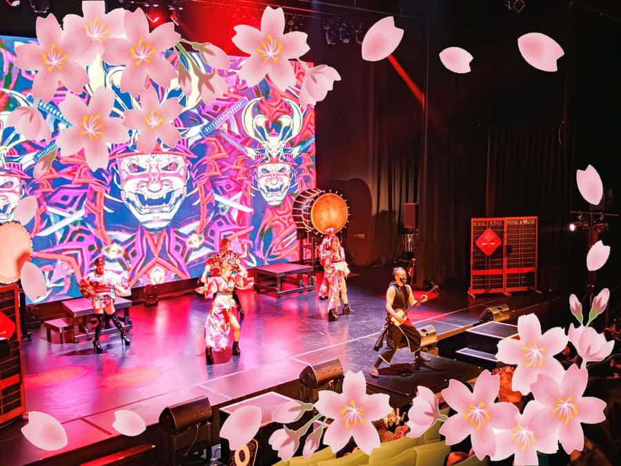 OSAKA NIGHT FUSION Japanese Taiko Kabuki Samurai Dance Show - Arriving at Tempo Harbor Theater