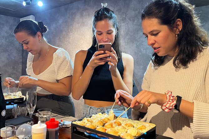 Osaka Sake Tasting & Takoyaki Cooking Experience - Cooking first, then eating and drinking together