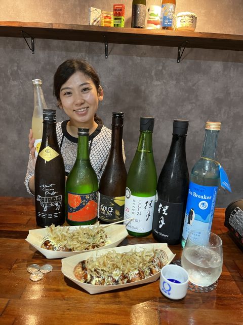 Osaka Sake Tasting with Takoyaki Cooking - Learning sake from Momo, a sommelier and former brewer