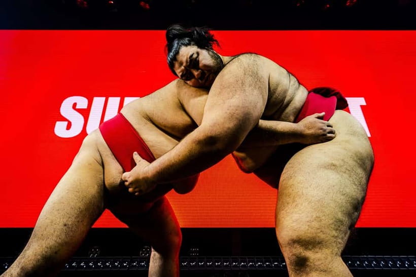 Osaka:SUMO BEATS SHOWCASE: Taiko Drum and Wagyu burger! - The opening: silence, then a wall of sound
