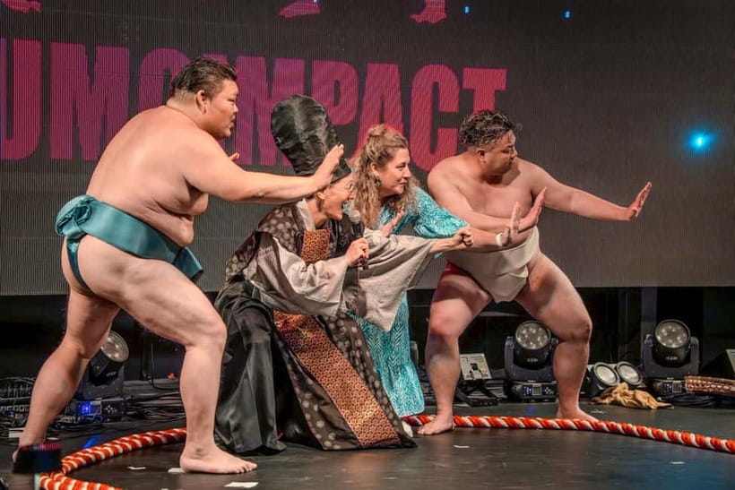 Osaka:SUMO BEATS SHOWCASE: Taiko Drum and Wagyu burger! - Who will enjoy this most?