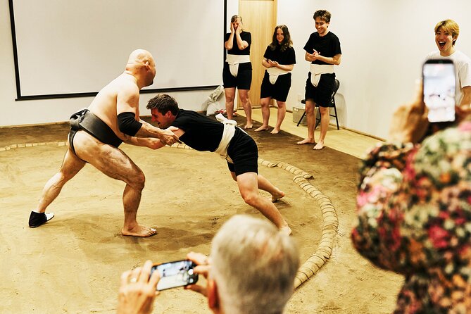 Osaka Sumo Experience with Live Show and Audience Challenge - The tachiai match brings the energy
