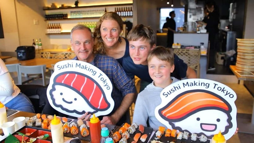 Tokyo: Roll and Authentic Sushi Making Class in Asakusa - Fresh ingredients and the reward at the table