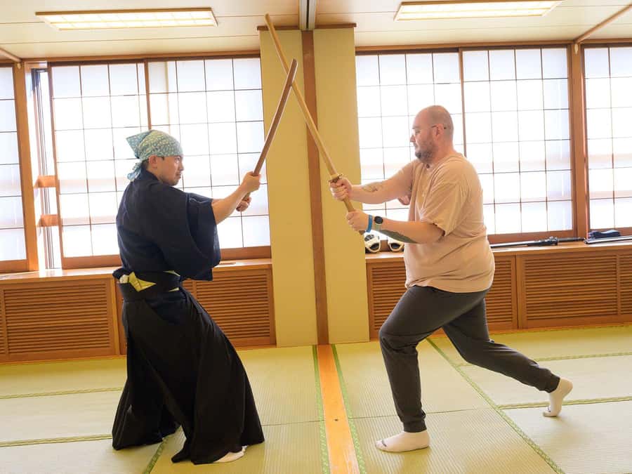 Tokyo: Samurai Adventure! Authentic Sword Experience - The warm-up and first samurai positions