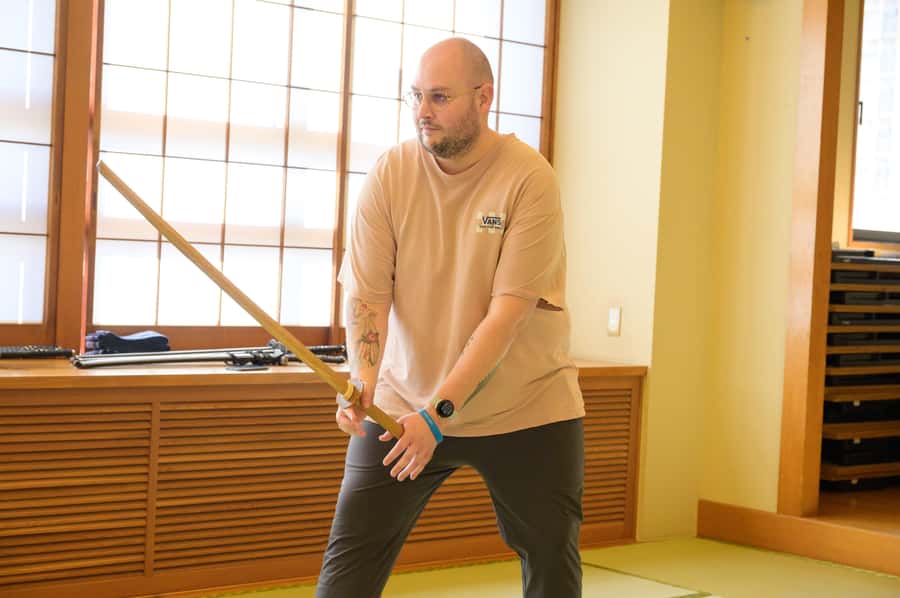 Tokyo: Samurai Adventure! Authentic Sword Experience - Practicing strikes and defense with a partner