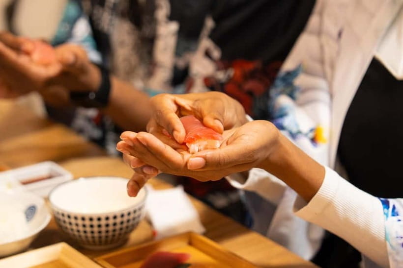 Tokyo: Sushi Making Class in a Happi Coat near a Famous Spot - The chef’s lesson: rice, fish, and hand pressure