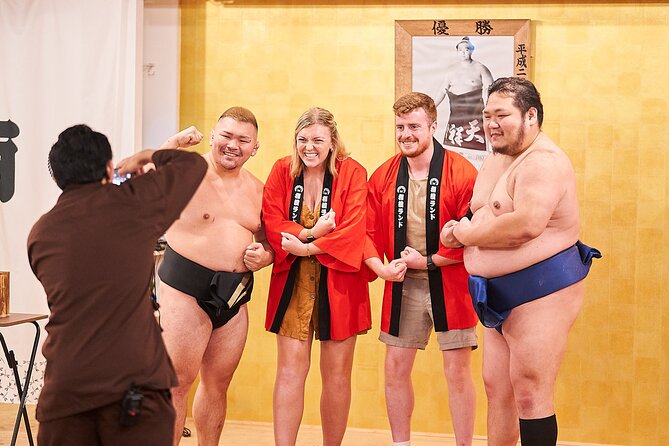 TokyoSumoShow, ChickenHotPot, and Mochi-Pounding by Pro Wrestlers - Sumo demonstrations explain the sport through movement