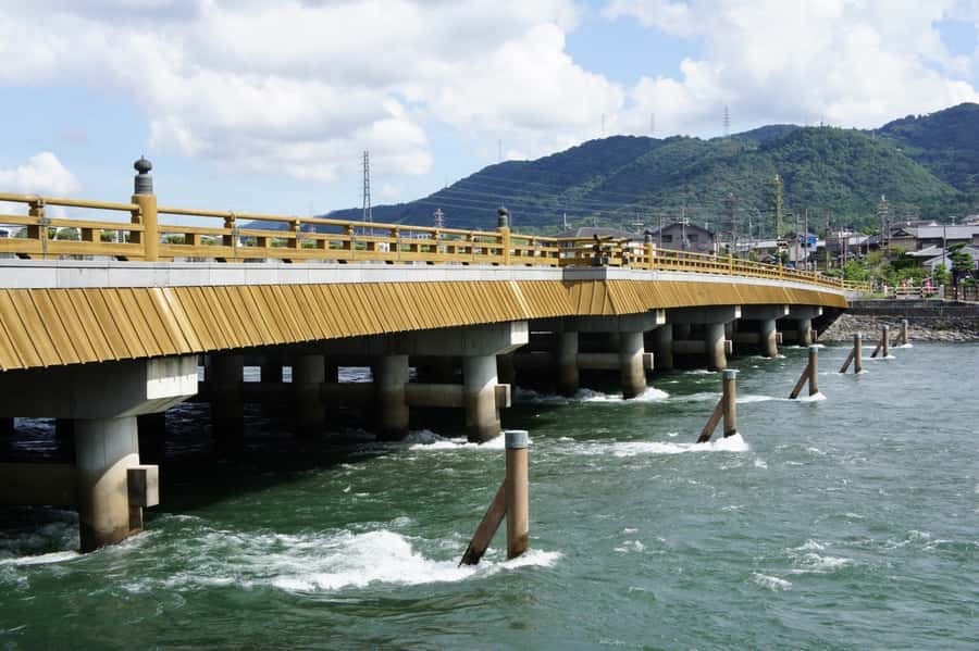 Uji: Green Tea Tour with Byodoin and Koshoji Temple Visits - Crossing the Uji River toward Byodo-in